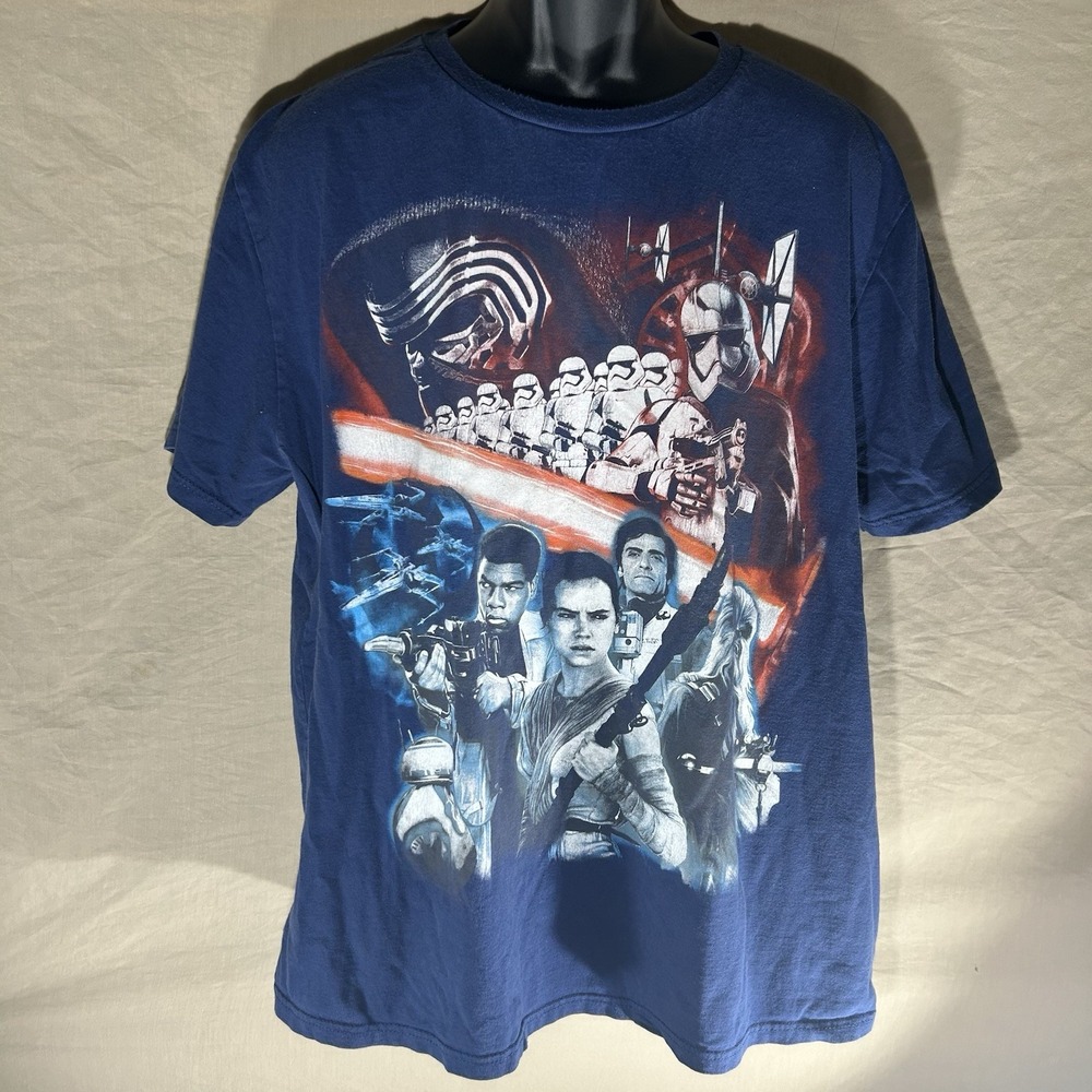 Disney Store Star Wars Graphic T-Shirt Blue Men's 2XL